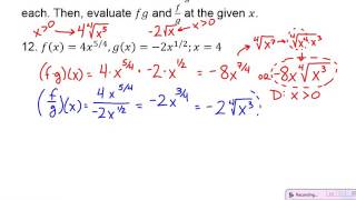 Algebra 2: Section 5.5 - Operations on Functions