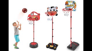 #Basketball Hoop for Kids - Portable & Adjustable Height Basketball Toy Outdoor/Indoor Sports Games