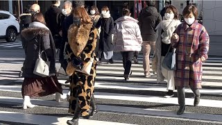 Что модно в Токио. Как одеваются в Японии зимой. Японский стрит стайл из Гинза (Часть 1).