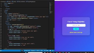 Check Voting Eligibility Using If Else in JavaScript||🚀 JavaScript Mini Project IfElse #javascript
