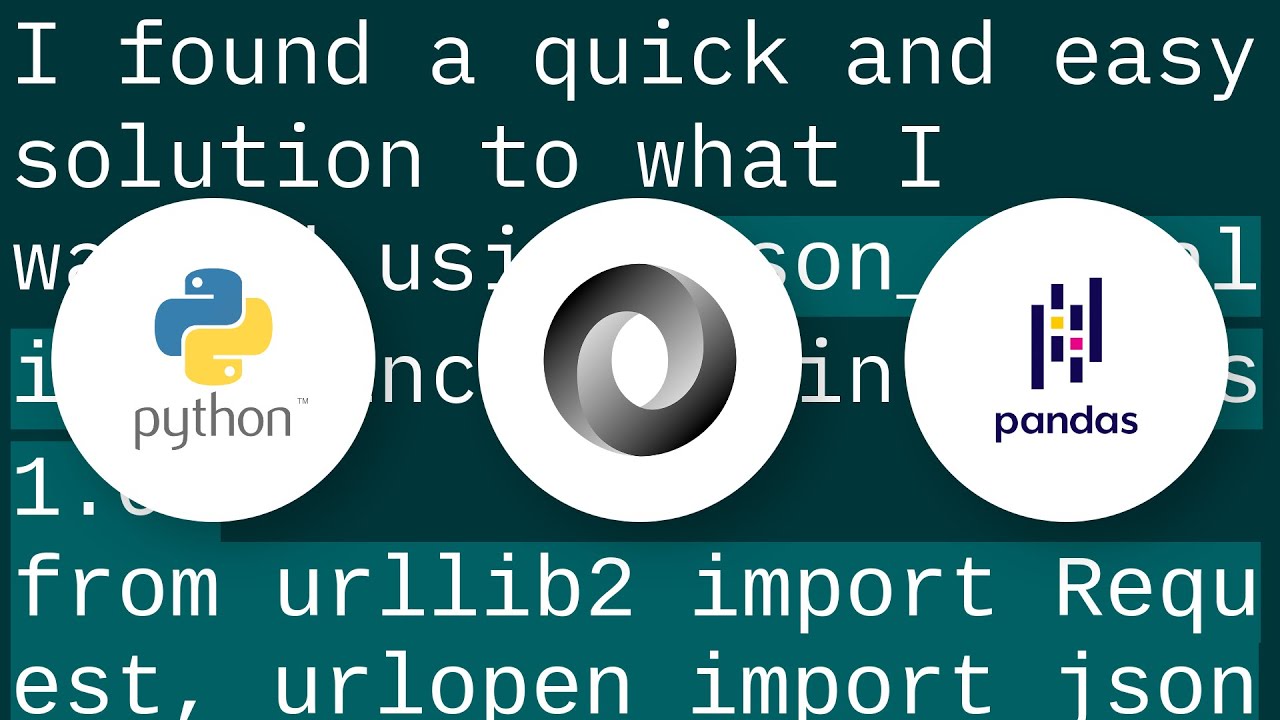 Json To Pandas Dataframe Youtube Json To Pandas Dataframe Youtube