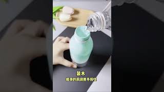 一个瓶子，一个气球，做一个人工喷泉