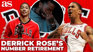 DERRICK ROSE in TEARS as CHICAGO BULLS announce his NUMBER RETIREMENT