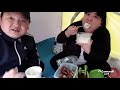 복부인 삼겹살 텐트 바다에서 먹방 mukbang