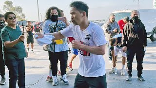 MANNY PACQUIAO LETS HANDS FLY! SHOWS OFF IMPECCABLE FOOTWORK AS HE TRAINS FOR ERROL SPENCE JR