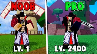 Starting over as Mihawk and using the Dark Blade in Blox Fruits!