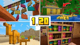 Minecraft1.20更新内容：骆驼，木筏，竹块！全新的木牌和书架！【梦轩dada】-1.20update content