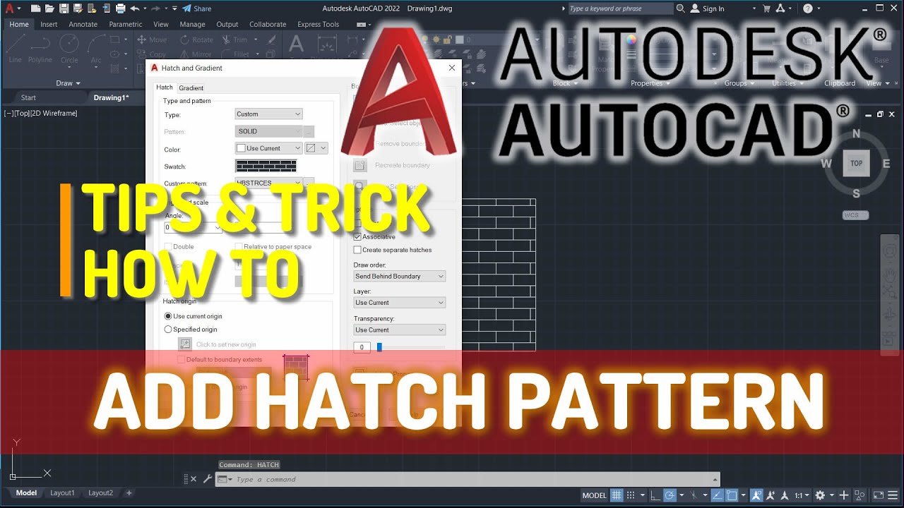 Autocad How To Add Hatch Patterns Youtube Autocad How To Add Hatch Patterns Youtube