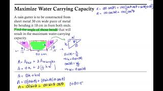 Optimization: Maximize the Water Carrying Capacity of a Rain Gutter