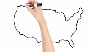 USA Map Drawing | Map of US Drawn by Hand | America Map