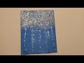 diy silver blue crushed glass glitter abstract wall decor