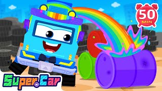 Rainbow Concrete Mixer Truck Cartoons & More | Car Cartoons | Kids Cartoons & Car Songs