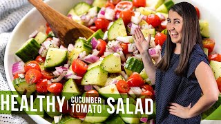 How to Make Easy Cucumber Tomato Salad | The Stay At Home Chef