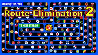 Route Elimination 2 ~200 countries marble race #46~ in Algodoo | Marble Factory