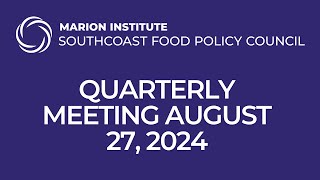 SFPC Quarterly Meetings Members at Large - August 2024