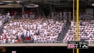 PHI@WSH: Navy does the wave at Nationals game