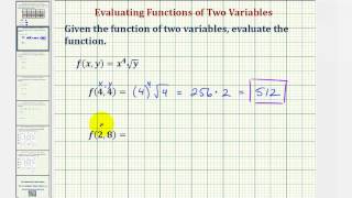 Ex: Function Values of a Function of Two Variables (Square Root)