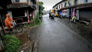 Morning Walk in the Street on a Rainy Day | ASMR Rain Sounds #rainwalk #rain #cityrain