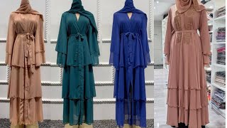 Triple Layer Abaya Cutting and Stitching/3 Layered Abaya Cutting/How To Sew Three Layer Open Abaya