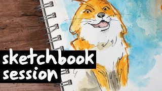 Sketchbook Session - Watercolour Foxes