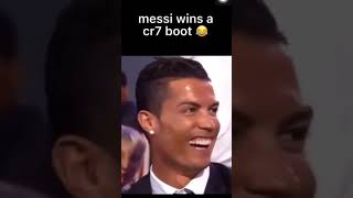 Messi WINNING CR7 boot 😂 #football #messi #ronaldo #short #shorts