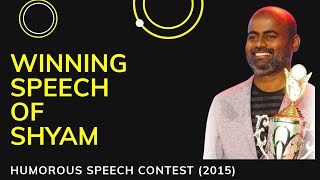 TM Shyamraj A |Humorous Speech Contest| Winning speech - District Level(District 82) |November, 2015