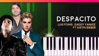 "Despacito" - Louis Fonsi Daddy Yankee Justin Bieber EASY Piano Tutorial - Chords  Cover
