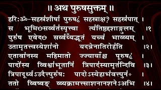 Purusha Suktam / पुरुष सूक्त पढ़ना सीखे पाठ करना सीखे