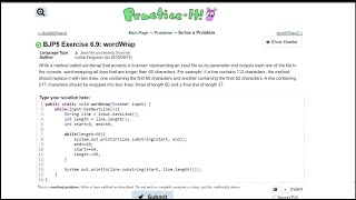 Java Practice It || 6.9 wordWrap || file processing, scanner, while loop, .subString(), Strings