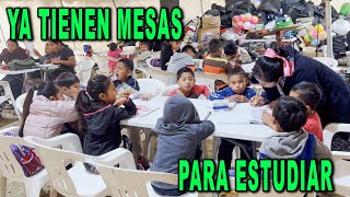 LLEGO BENDICION PARA LOS NIÑOS Y YA TIENEN MESAS PARA ESTUDIAR