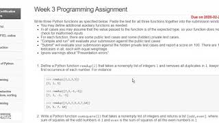 Week 3 Programming Assignment | Programming, data structures and algorithm using Python (2020)