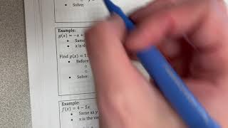 Algebra 1 Function Notation Notes