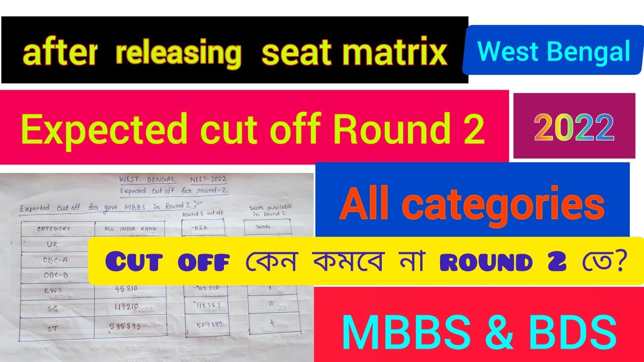 West Bengal Round 2 Expected Cut Off/west Bengal Round 2 Cut Off Neet ...