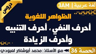 3AM || الظواهر اللغوية: أحرف النفي ، أحرف التنبيه وأحرف الزيادة || أ. محمد لعبودي - لغة عربية