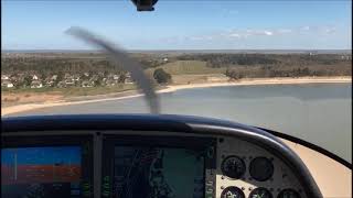 Approach and landing Cirrus SR22 at Wyk auf Föhr, runway 02