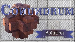 Solution for Conundrum from Puzzle Master Wood Puzzles