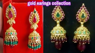 Gold Earings collection weight\u0026shop address in telugu#mygoldjewellary#goldearings