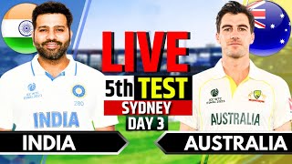 India vs Australia, 5th Test, Day 3 | IND vs AUS Live Match | Live Cricket Match | AUS 2nd Inning