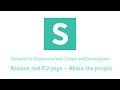 Semantic UI: Create a Resume and CV Page – About the Project