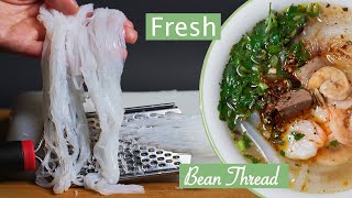 How to make fresh bean thread (glass, clear, or jelly noodles)? | Qhia ua peev choj