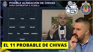 El XI de Chivas para el juego vs Puebla en el repechaje con Alexis Vega de titular | Futbol Picante