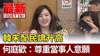 韓朱配民調升高  何庭歡：尊重當事人意願【最新快訊】