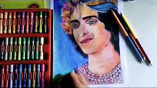 #Krishna#sumedhdrawing#oilpastel.                   Oil pastel drawing of Krishna(sumedh mudgalkar)