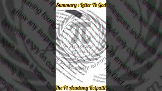 Letter to God||Summary||class 10th||English||RBSE||The Pi Academy Kotputli||#english #englishgrammar