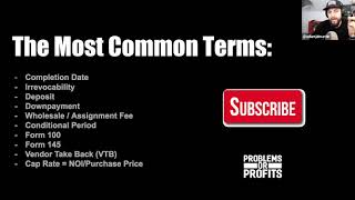 Real Estate Investing Terms and Lingo - Problems or Profits Weekly Webinar