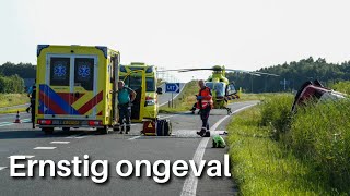 Traumahelikopter ingezet na ernstig ongeval met camper