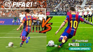 PES 2021 Vs. FIFA 21 - Remake of Lionel Messi's Last Free Kick Goal for FC Barcelona | PS5 Gameplay