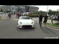 modified cars leaving a carshow ultrace 2021