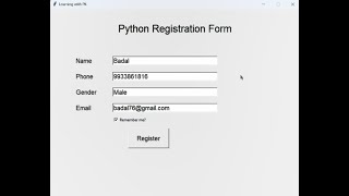 Python Project - Create Registration Form / Login Form Using Python