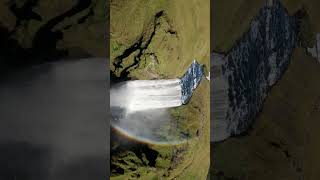 Flying a #drone above #skogafoss waterfall in #iceland 🇮🇸 #travel #shorts #dronevideo #like